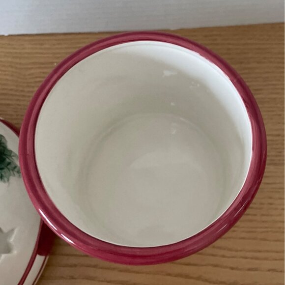 Vtg Christmas Ceramic Candle Holder w Shade Topper Moon Stars Candy Cane Tree - Picture 3 of 8